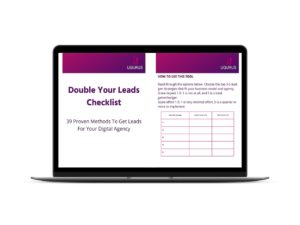 laptop showing double you leads checklist