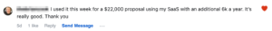 screenshot showing web proposal template testimonial